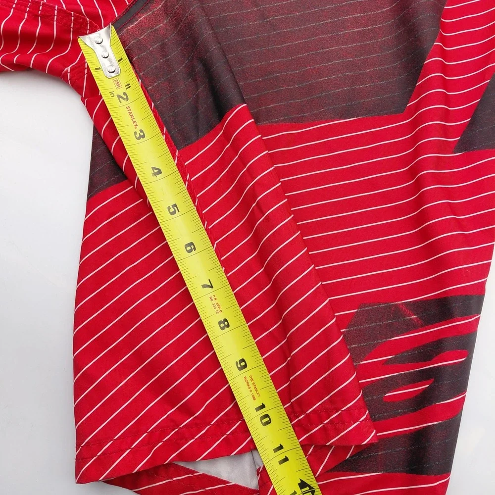 Alpinestars Mens 36 Board Shorts Red Pinstripe Graphic Swim Trunks Surf